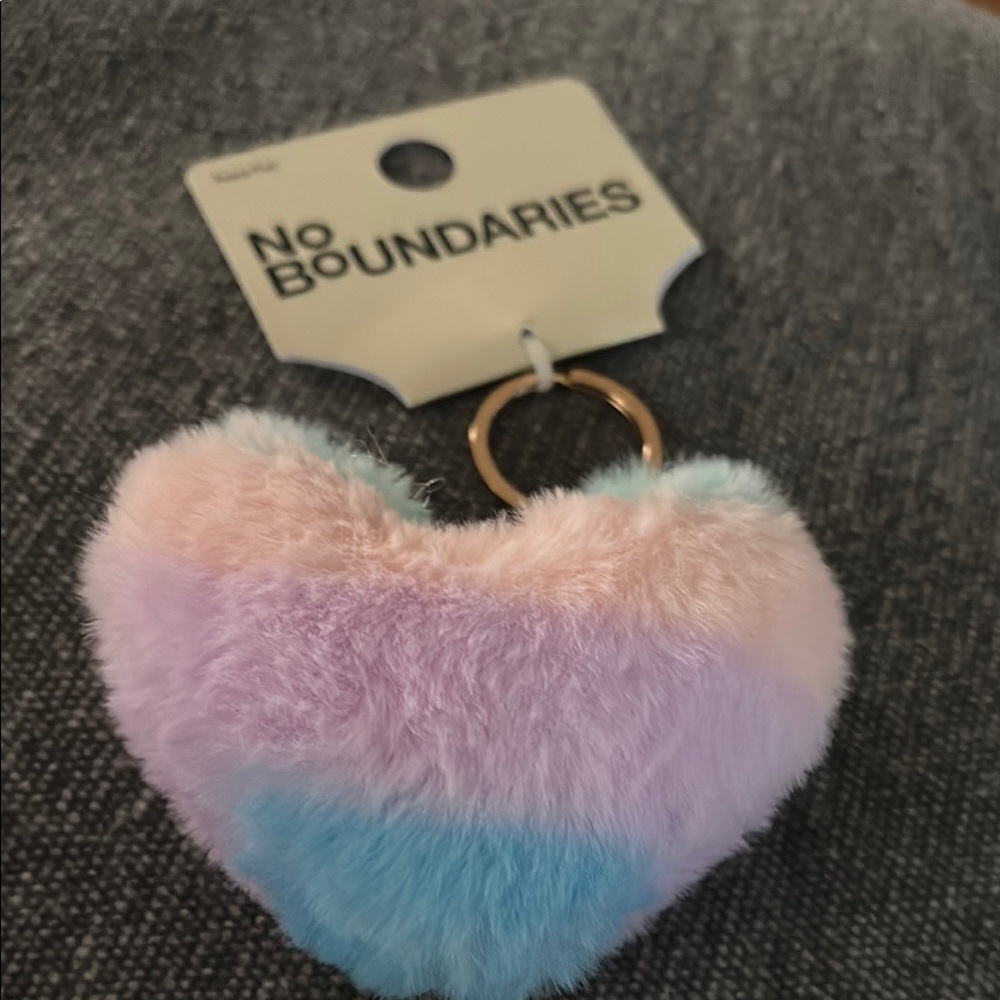 Pastel Heart Plush Keychain